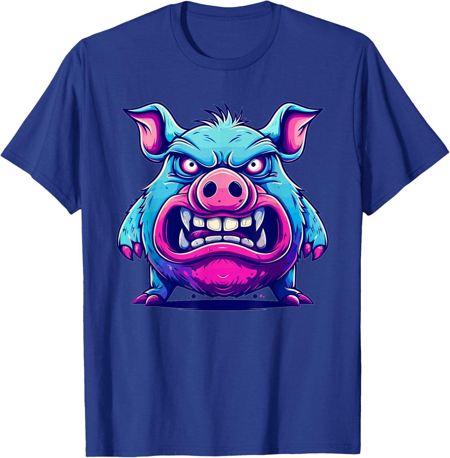 Angry Pig I Colorful Pig T-Shirt - T-Shirt | Royal