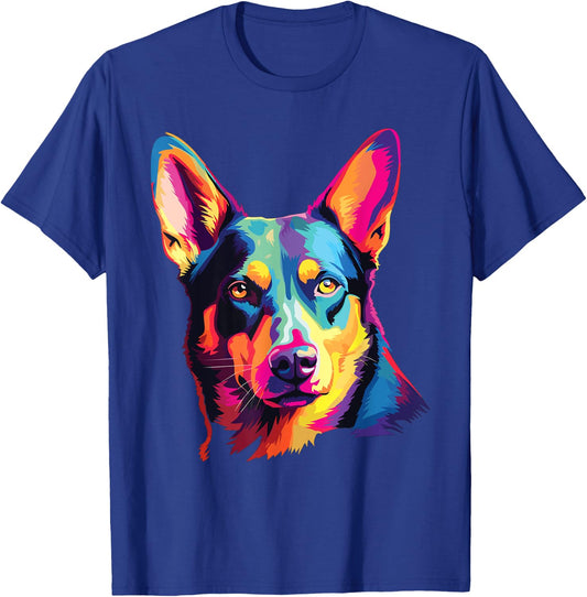 Watercolor Colorful Australian Kelpie Dog Women Kids T-Shirt - T-Shirt | Royal