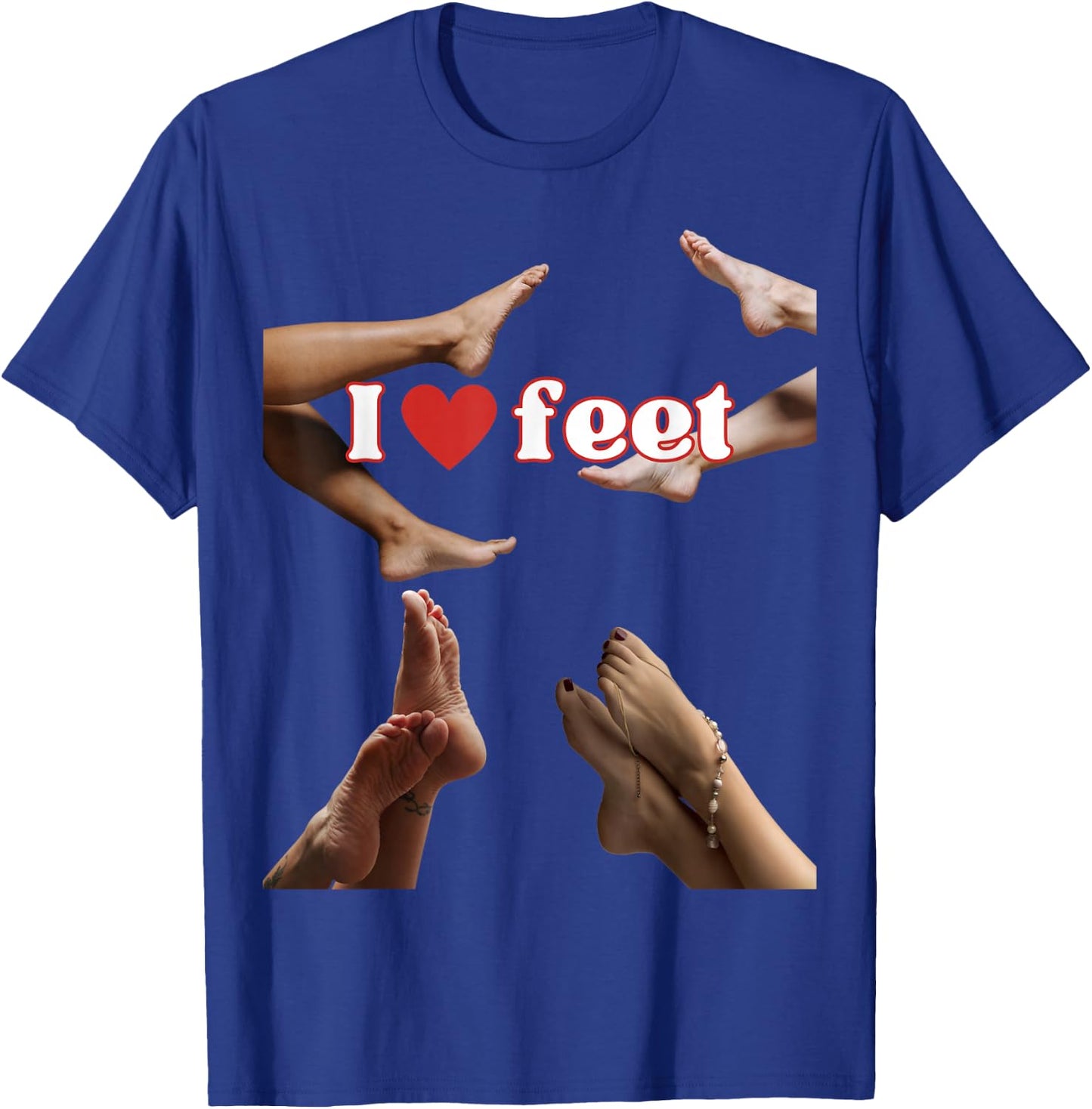 I Love Feet, Cool Design for Foot Lovers or Podiatrists , black T-Shirt - T-Shirt | Royal
