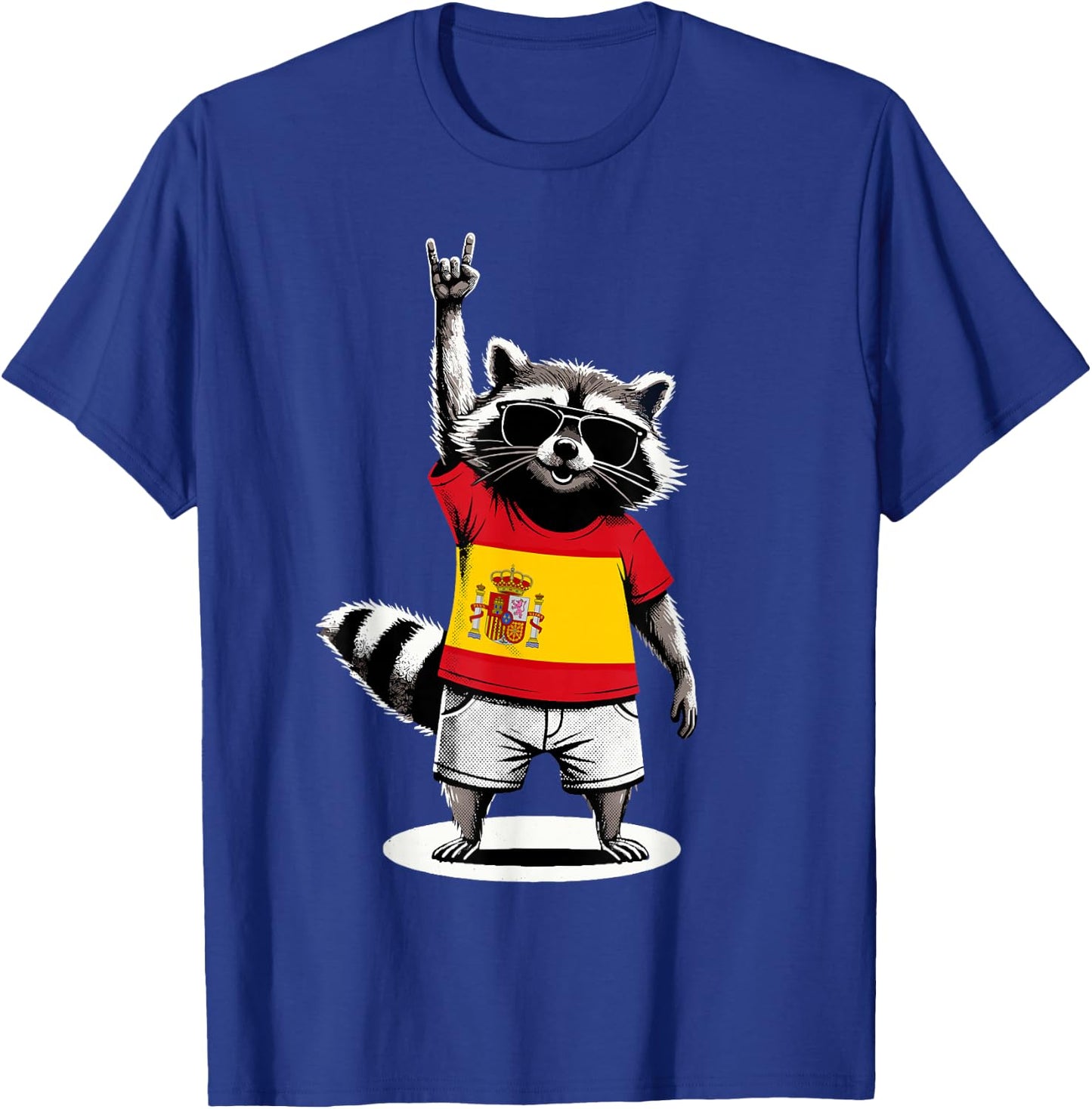 Spanische Flagge Waschbär Lustig Spanien T-Shirt - T-Shirt | Royal