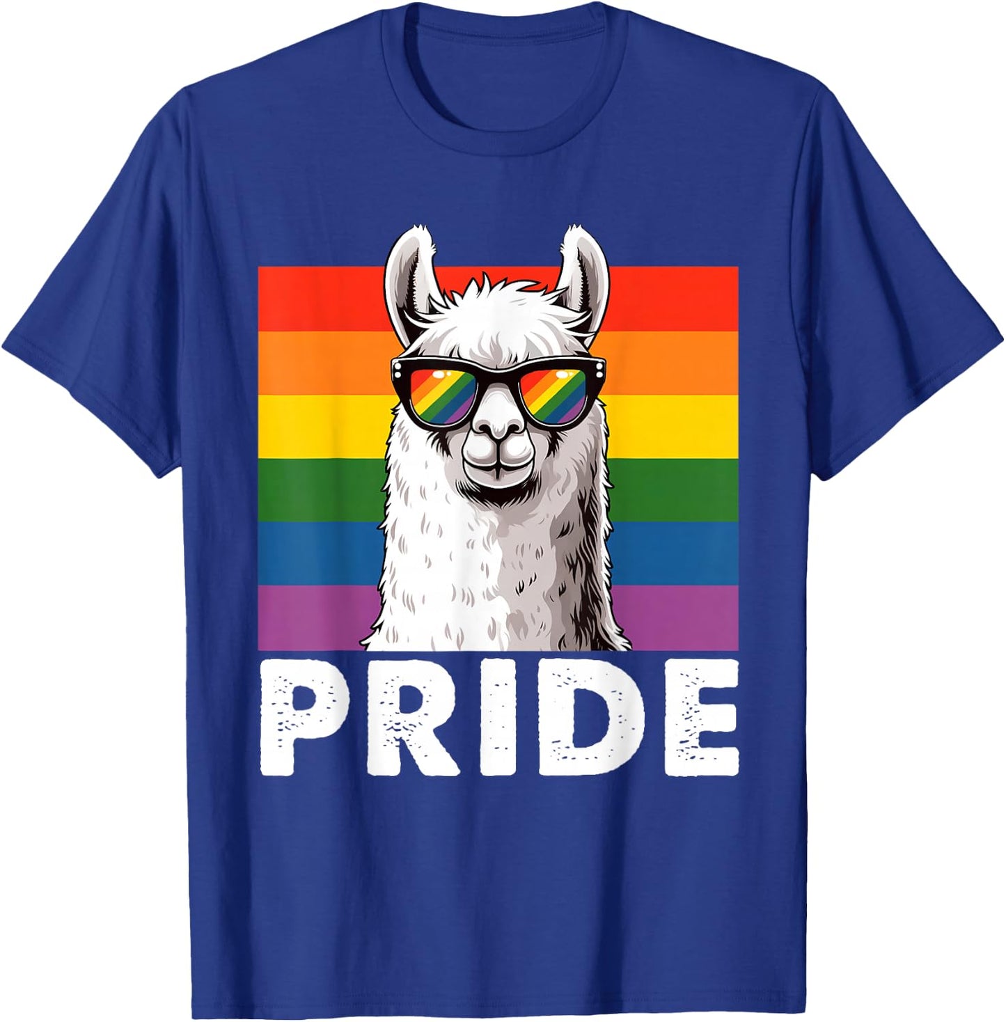 Llama Pride Gay Lesbian Resis Rainbow Flag Transsexual LGBT T-Shirt - T-Shirt | Royal