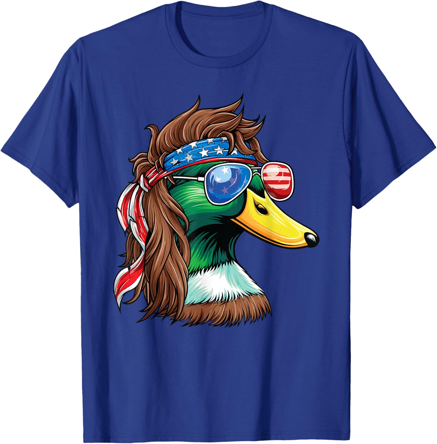 4th of July Duck Shirt USA Flag Funny Patriotic Duck T-Shirt - T-Shirt | Royal