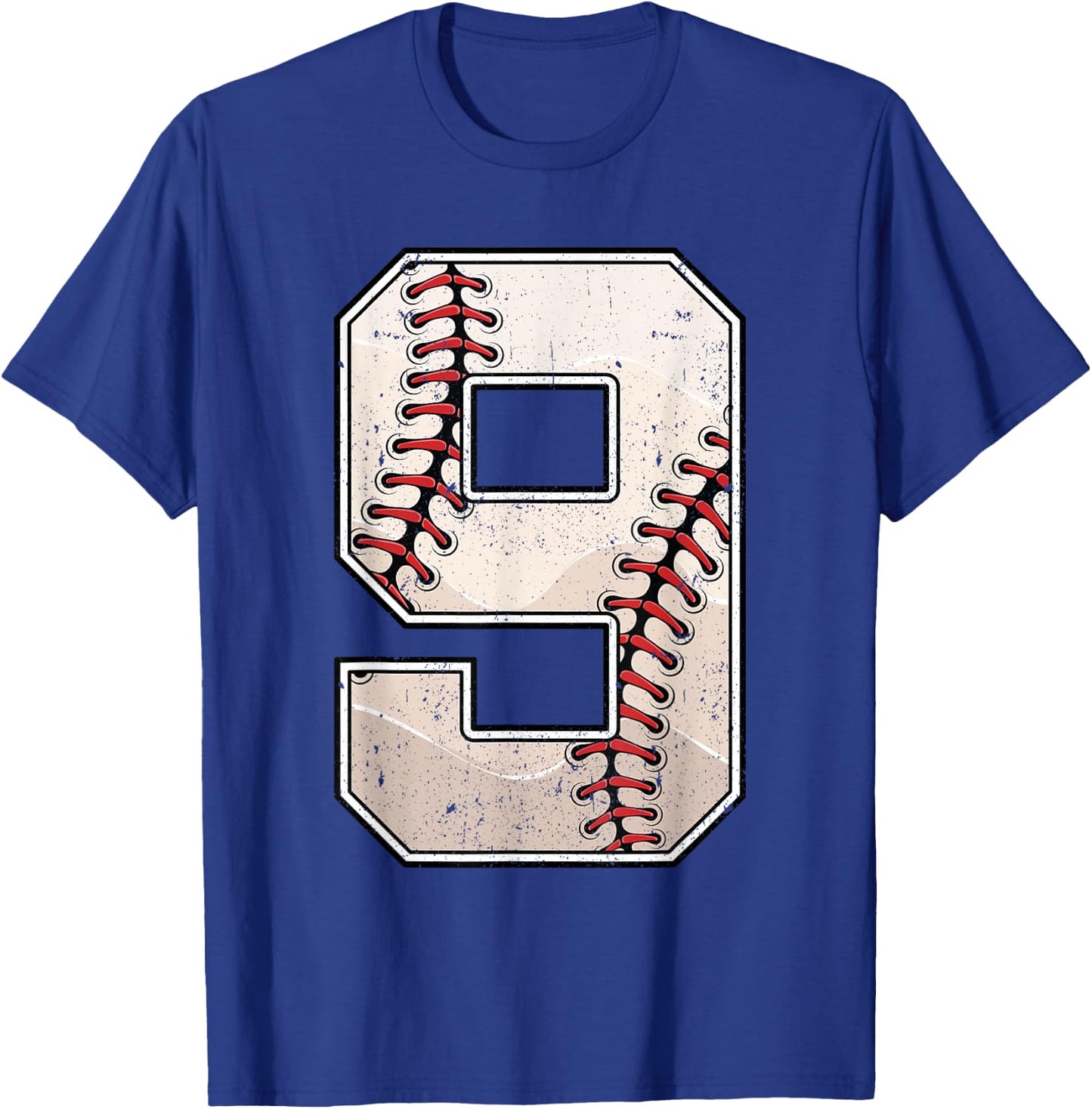 Baseball Birthday Boy Nine 9 Years Old Ninth 9th Bday Party T-Shirt - T-Shirt | Royal
