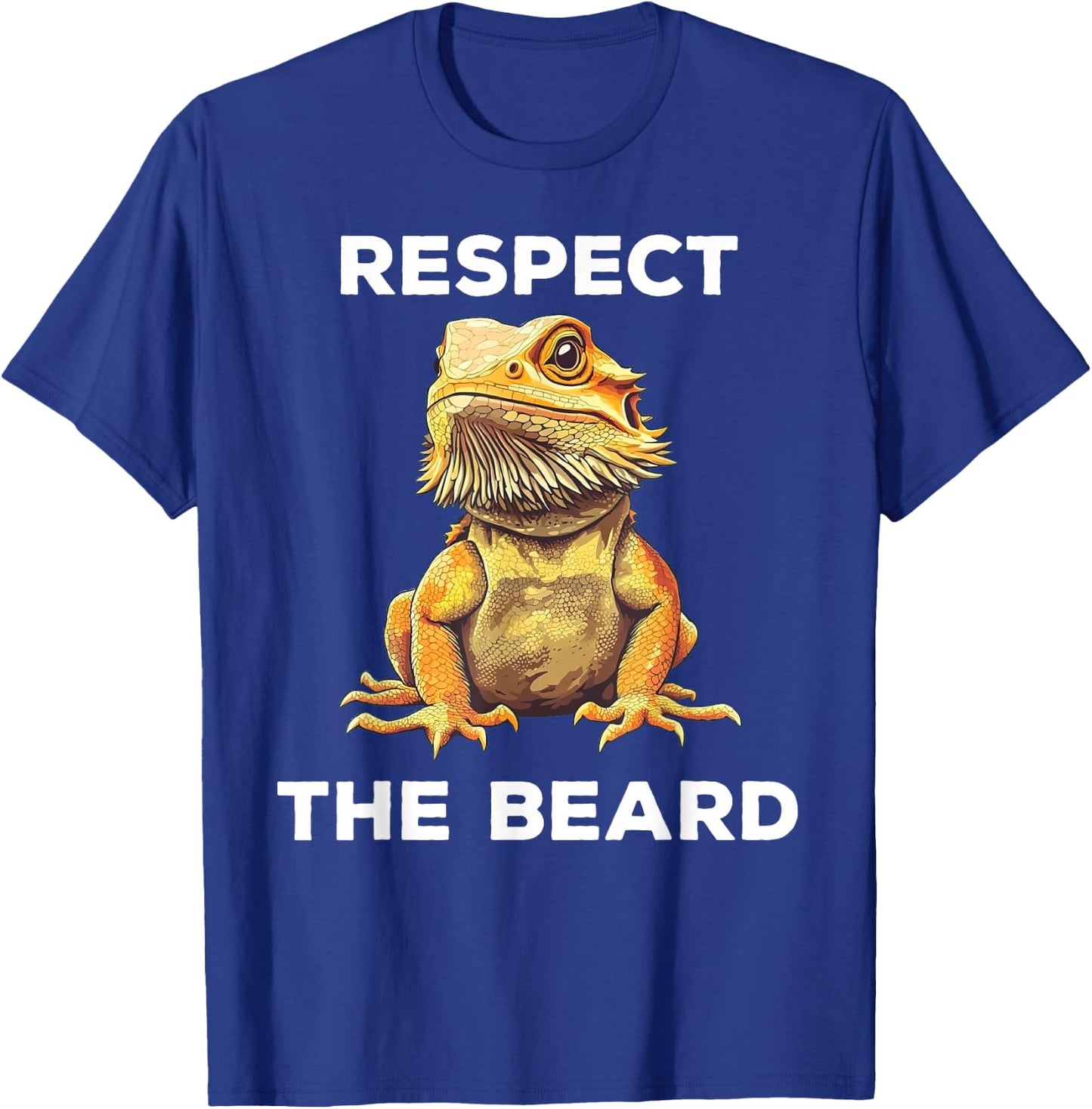 Respect The Beard Bearded Dragon Funny T-Shirt - T-Shirt | Royal