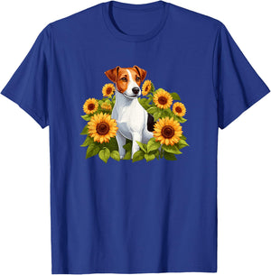 & Girls Lover Mom Sunflowers Jack Russell Terrier T-Shirt - T-Shirt | Royal