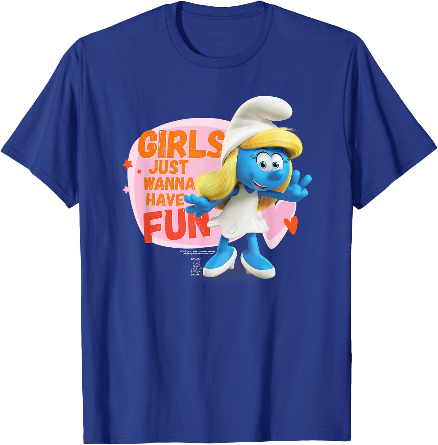 The Smurfs Smurfette Girls Just Wanna Have Fun T-Shirt - T-Shirt | Royal