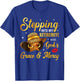 Stepping Into Retirement Afro Woman Leopard Sun Hat Retired T-Shirt - T-Shirt | Royal