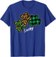 Leopard Shamrocks Lucky St Patricks Day Women Girls Kids T-Shirt - T-Shirt | Royal