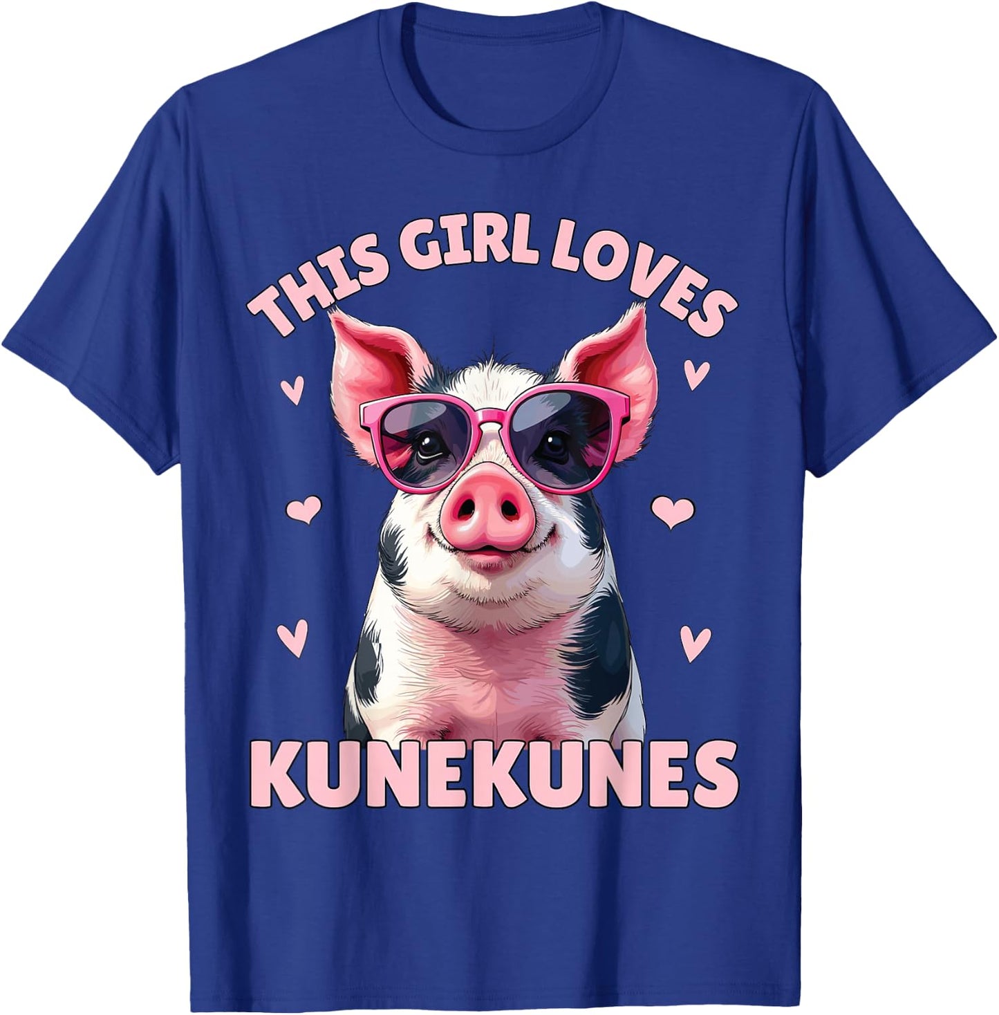KuneKune Pig, This Girl Loves KuneKunes, Kunekune Pig T-Shirt - T-Shirt | Royal