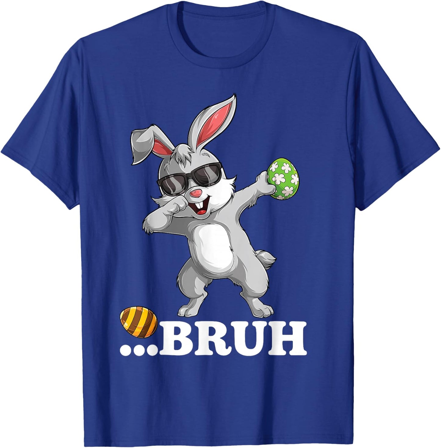 Bruh Dabbing Bunny Funny Kids Boys Easter Day T-Shirt - T-Shirt | Royal