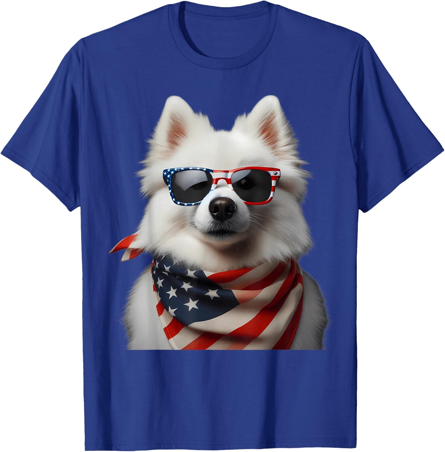 American Eskimo Dog 4th Of July American Independence Day T-Shirt - T-Shirt | Royal