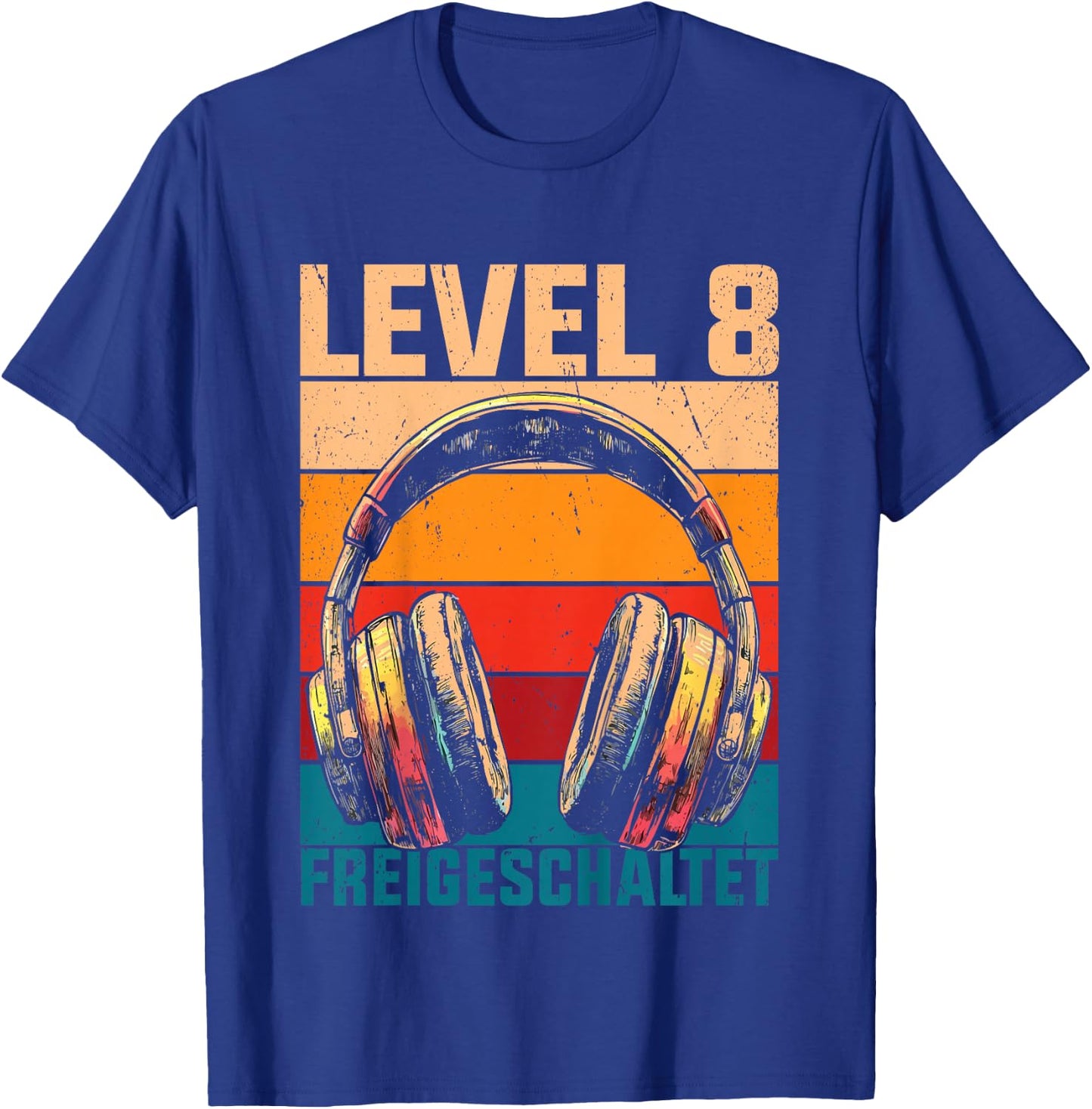 Kids 8th Birthday Boys Video Gamer Level 8 Unlocked Boys , black T-Shirt - T-Shirt | Royal