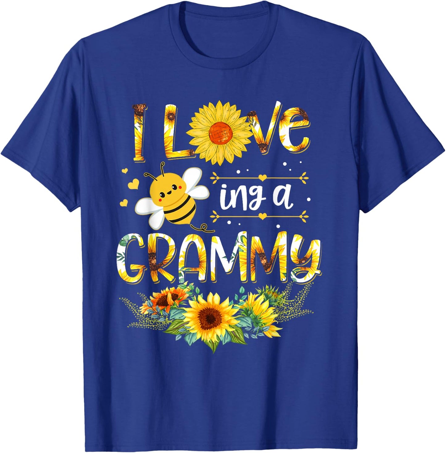 I Love Being A Grammy Sunflower Bee Mother's Day T-Shirt - T-Shirt | Royal