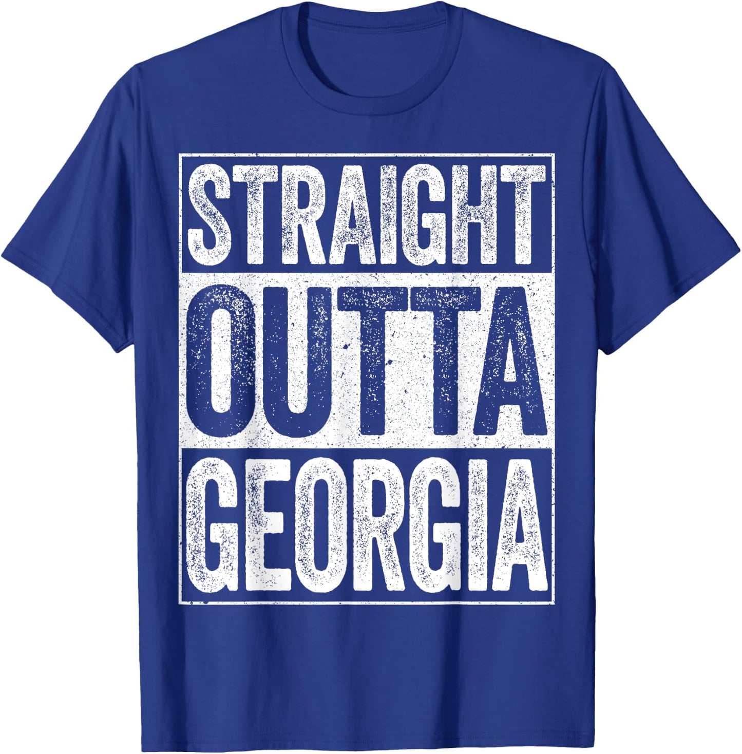 Straight Outta Georgia GA State Shirt T-Shirt - T-Shirt | Royal