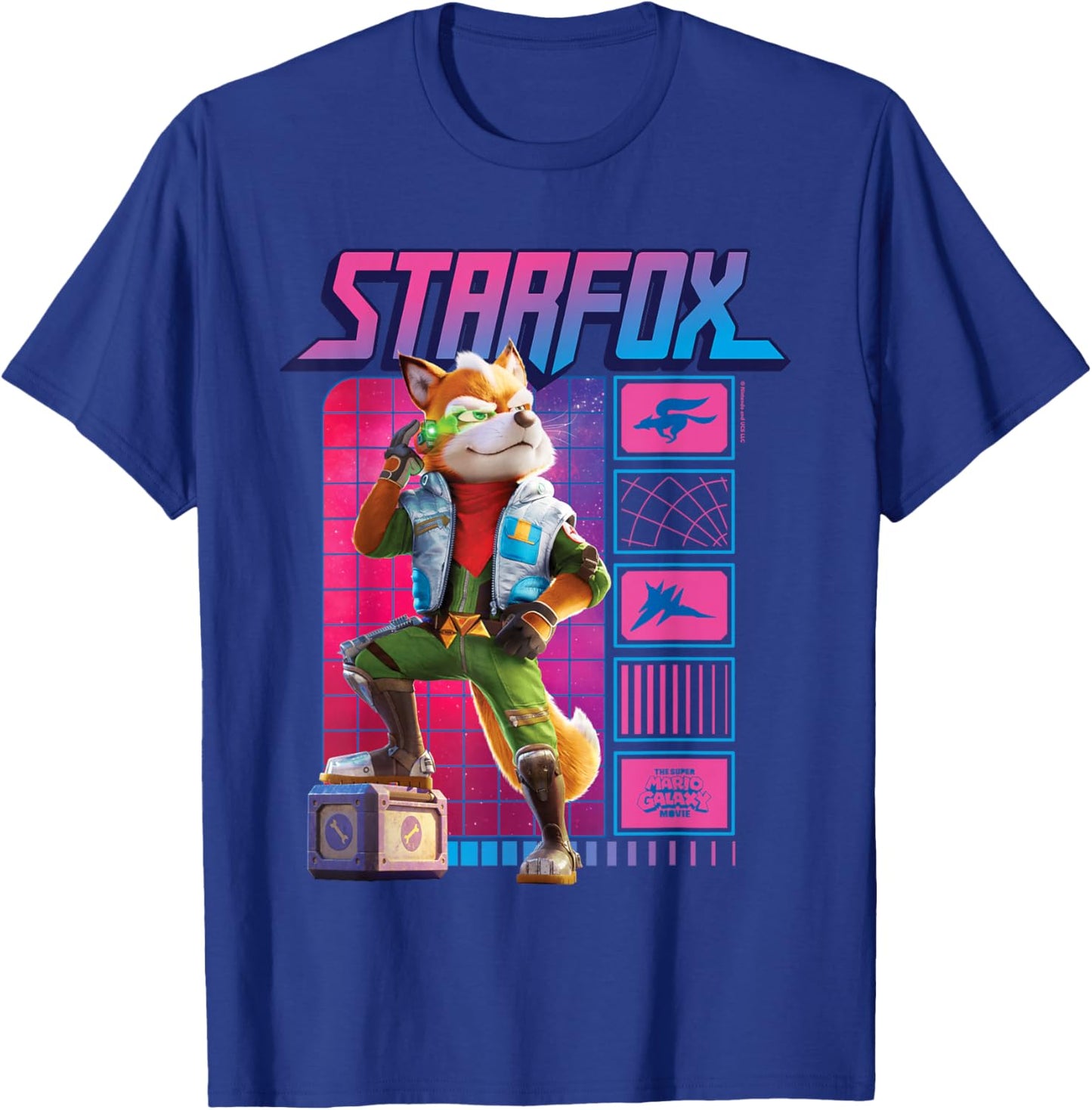 The Super Mario Galaxy Movie Fox McCloud Retro Hero T-Shirt - T-Shirt | Royal