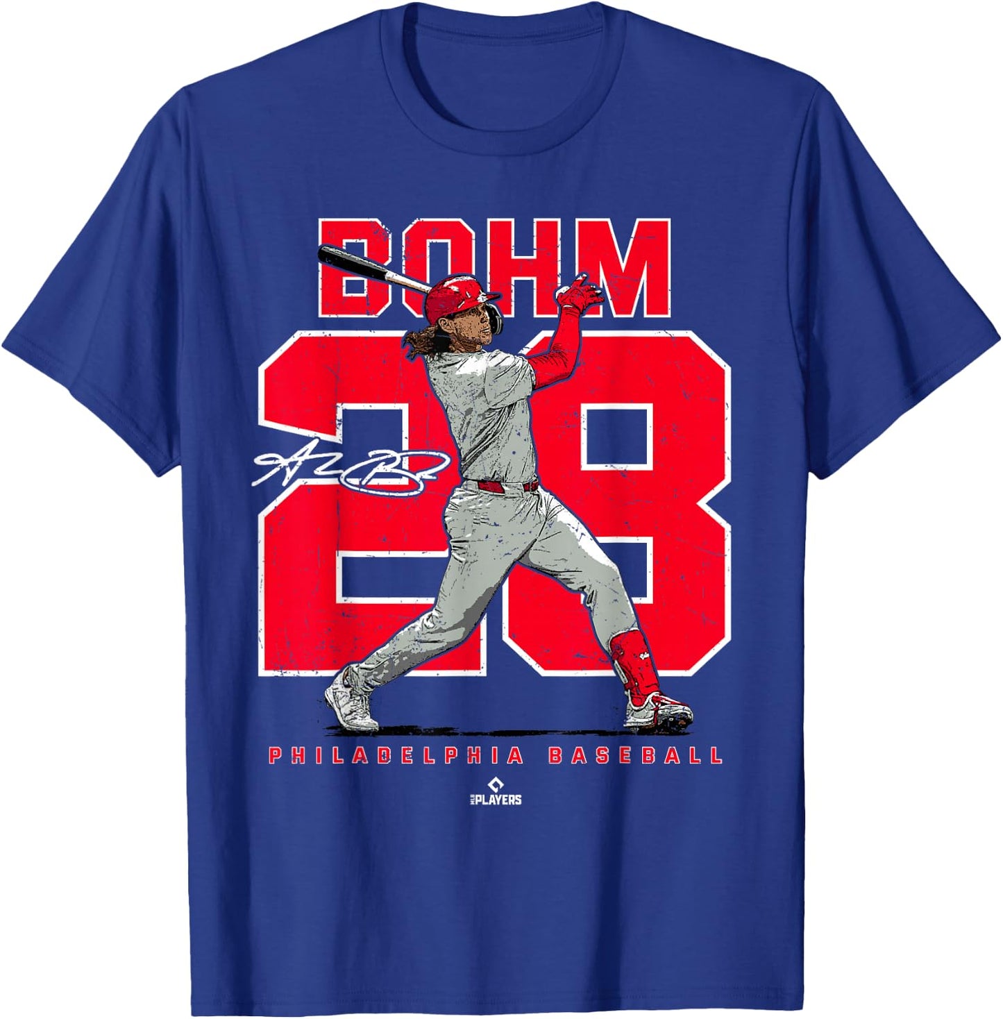 Ballpark MVP Number and Portrait Alec Bohm Philadelphia MLBPA , Small, Black T-Shirt - T-Shirt | Royal