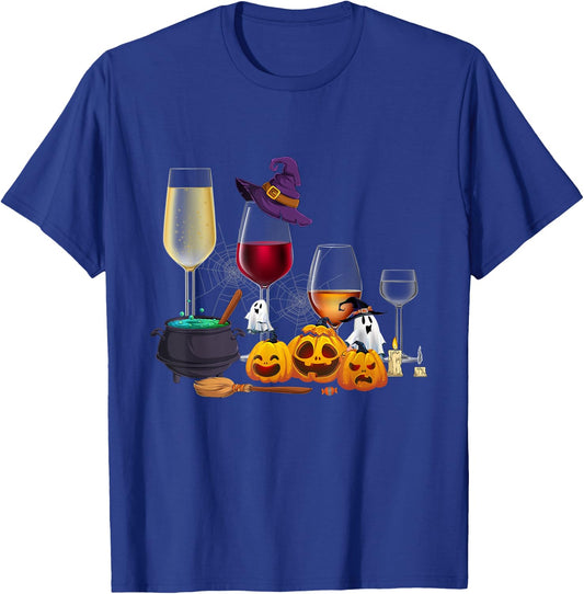 Funny Wine Glass Of Witchcraft Witch Happy Halloween Costume T-Shirt - T-Shirt | Royal