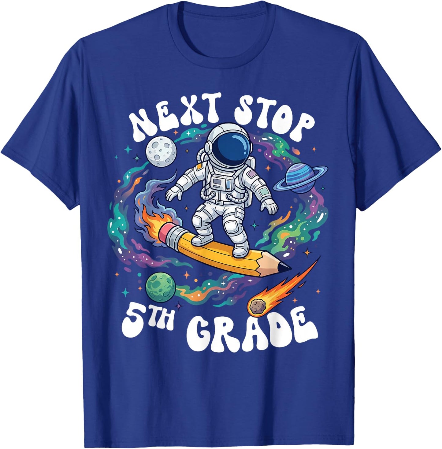 Next Stop 5th Grade School Graduation Astronaut Boy Girl Kid T-Shirt - T-Shirt | Royal