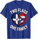 Two Flags One Family Puerto Rican Dominican Roots T-Shirt - T-Shirt | Royal