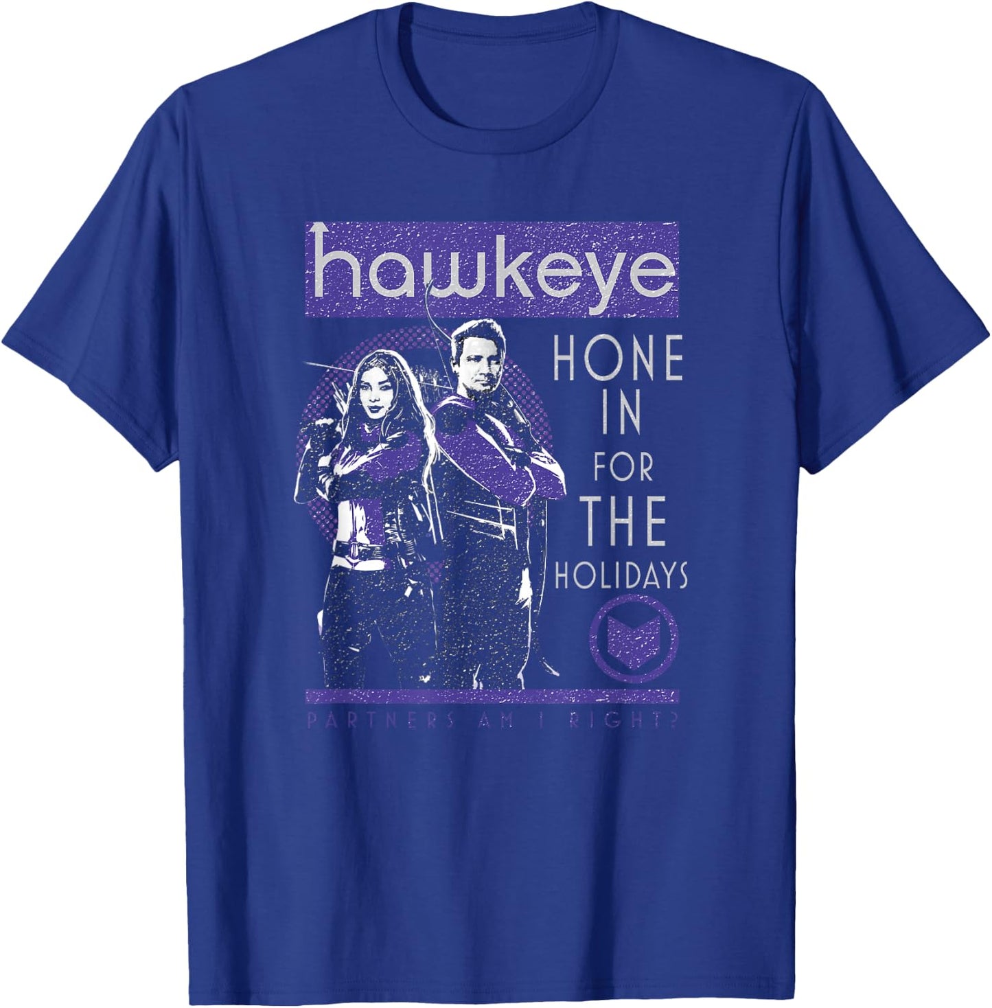 Marvel Hawkeye Hone In For The Holidays Poster T-Shirt - T-Shirt | Royal