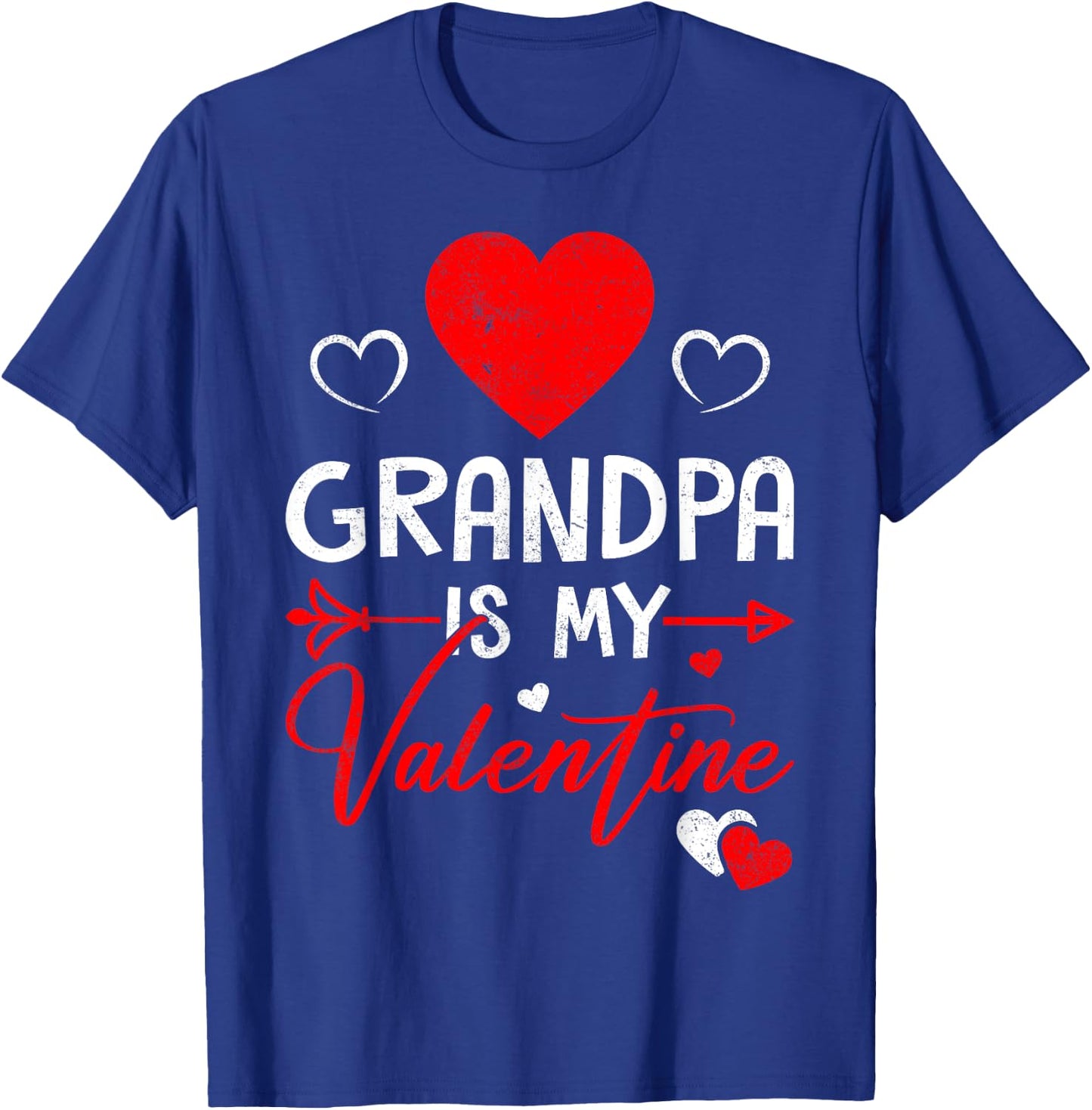 Family Matching Love Heart Grandpa Is My Valentine T-Shirt - T-Shirt | Royal