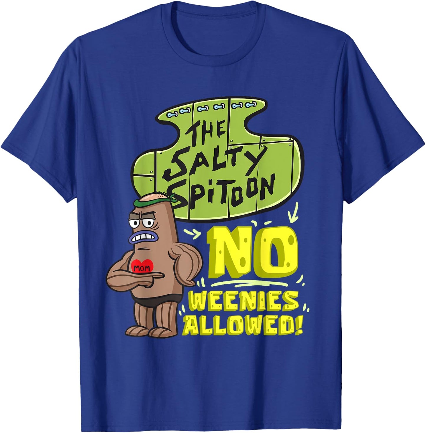 Mademark x SpongeBob SquarePants - Salty Spitoon No Weenies Allowed SpongeBob Gym Bodybuilder T-Shirt - T-Shirt | Royal