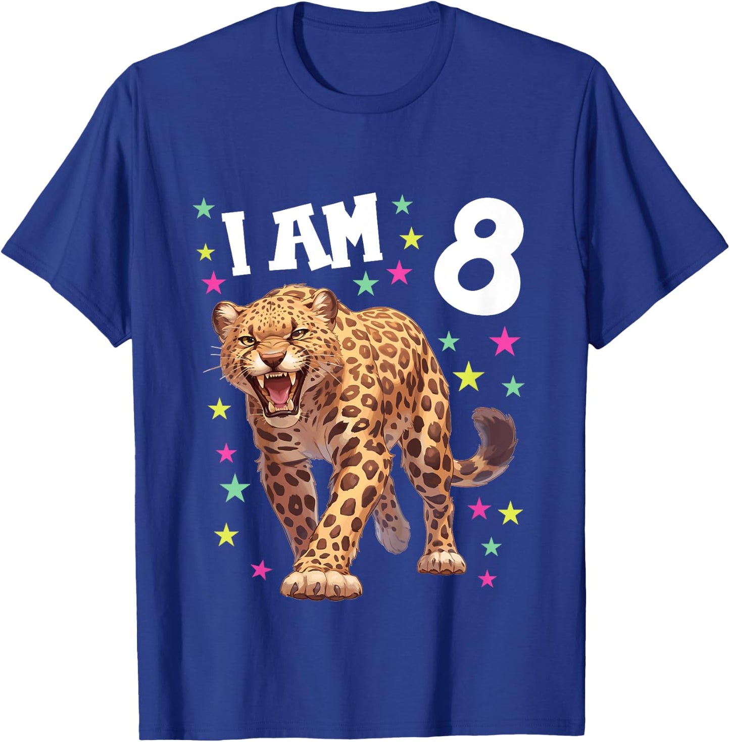 Kids 8 Years Old Leopard 8th Birthday T-Shirt - T-Shirt | Royal