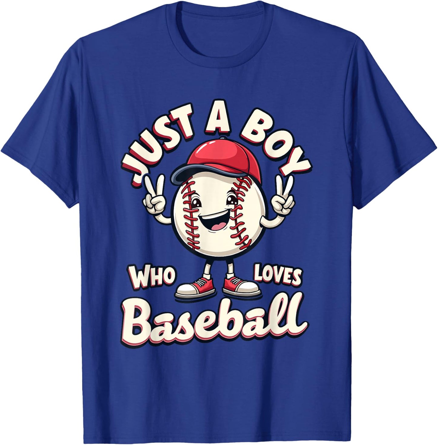 Baseball for Boys, Just A Boy Who Loves Baseball Player T-Shirt - T-Shirt | Royal