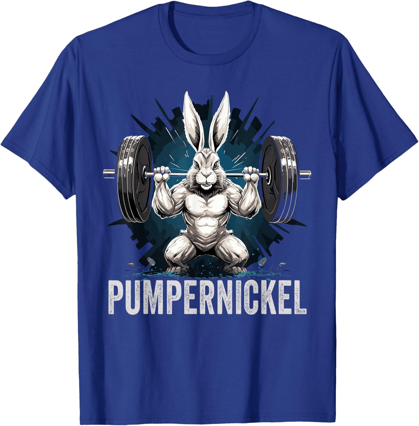 FUNNY ART Pumpernickel Fitness Bodybuilding Training , Women, Adult, Short Sleeve , Fitness , Black, S, Small T-Shirt - T-Shirt | Royal