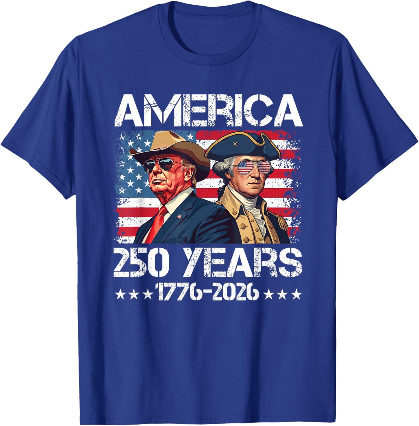250 Years American 250th Anniversary 1776 2026 US Flag T-Shirt - T-Shirt | Royal