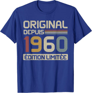 Original 1960 Birthday Gift 65 Years Anniv 65 Years , Black, S T-Shirt - T-Shirt | Royal