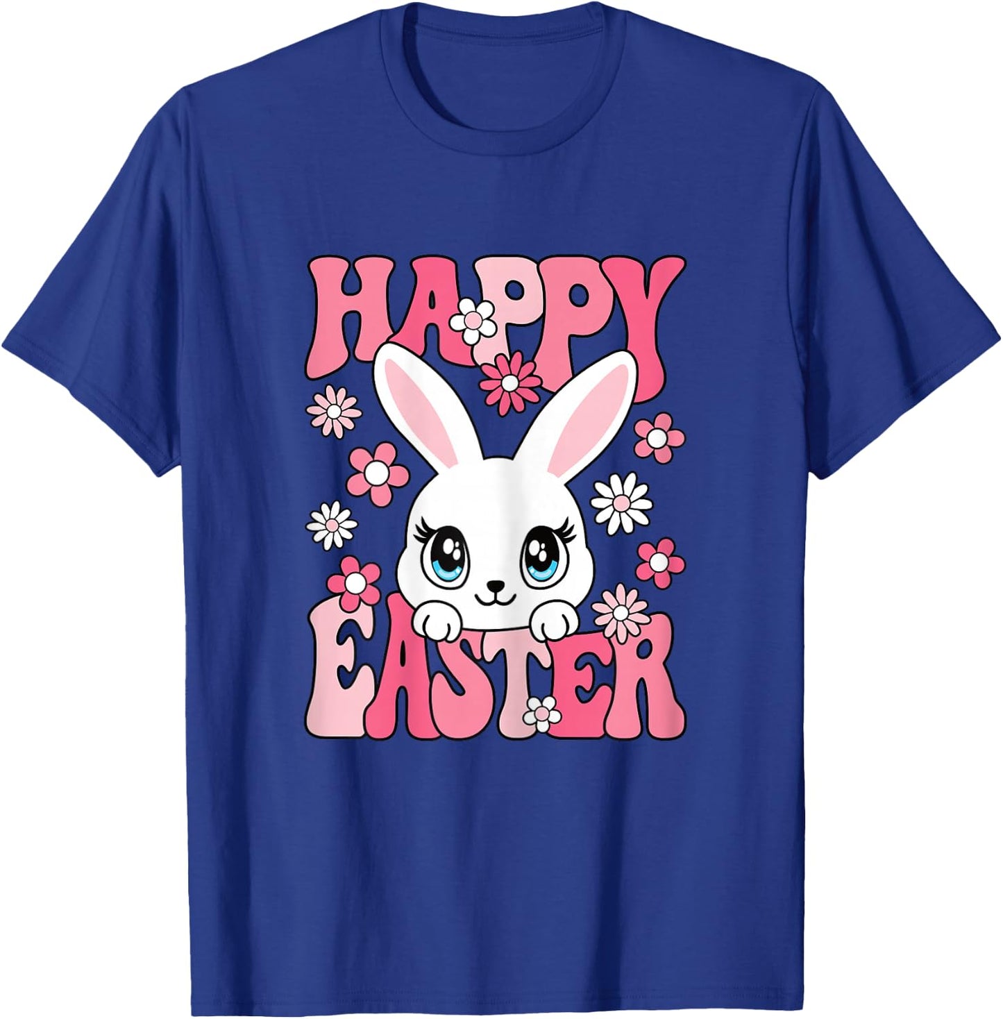 Happy Easter Bunny Easter Rabbit Women Girls Kids Toddlers T-Shirt - T-Shirt | Royal