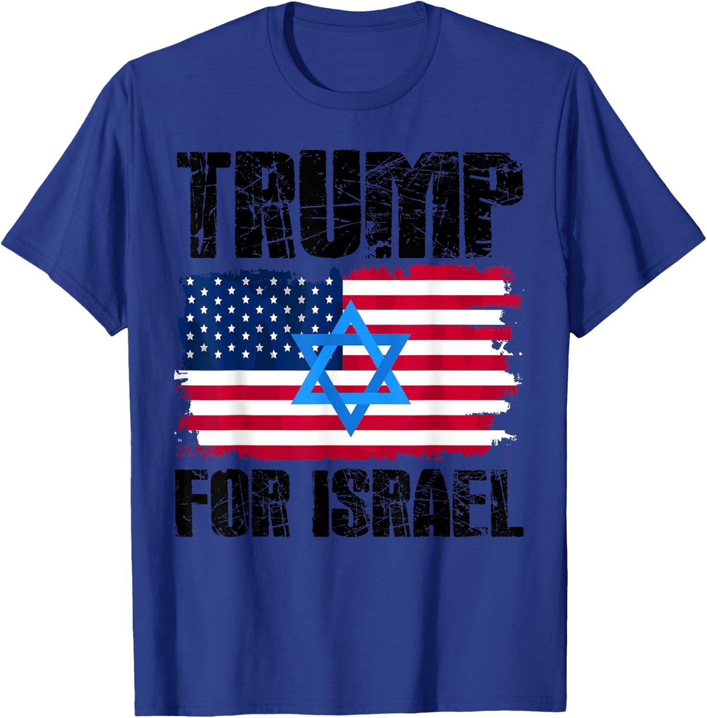 Trump for Israel American Jewish Flag Star of David , grey, S T-Shirt - T-Shirt | Royal