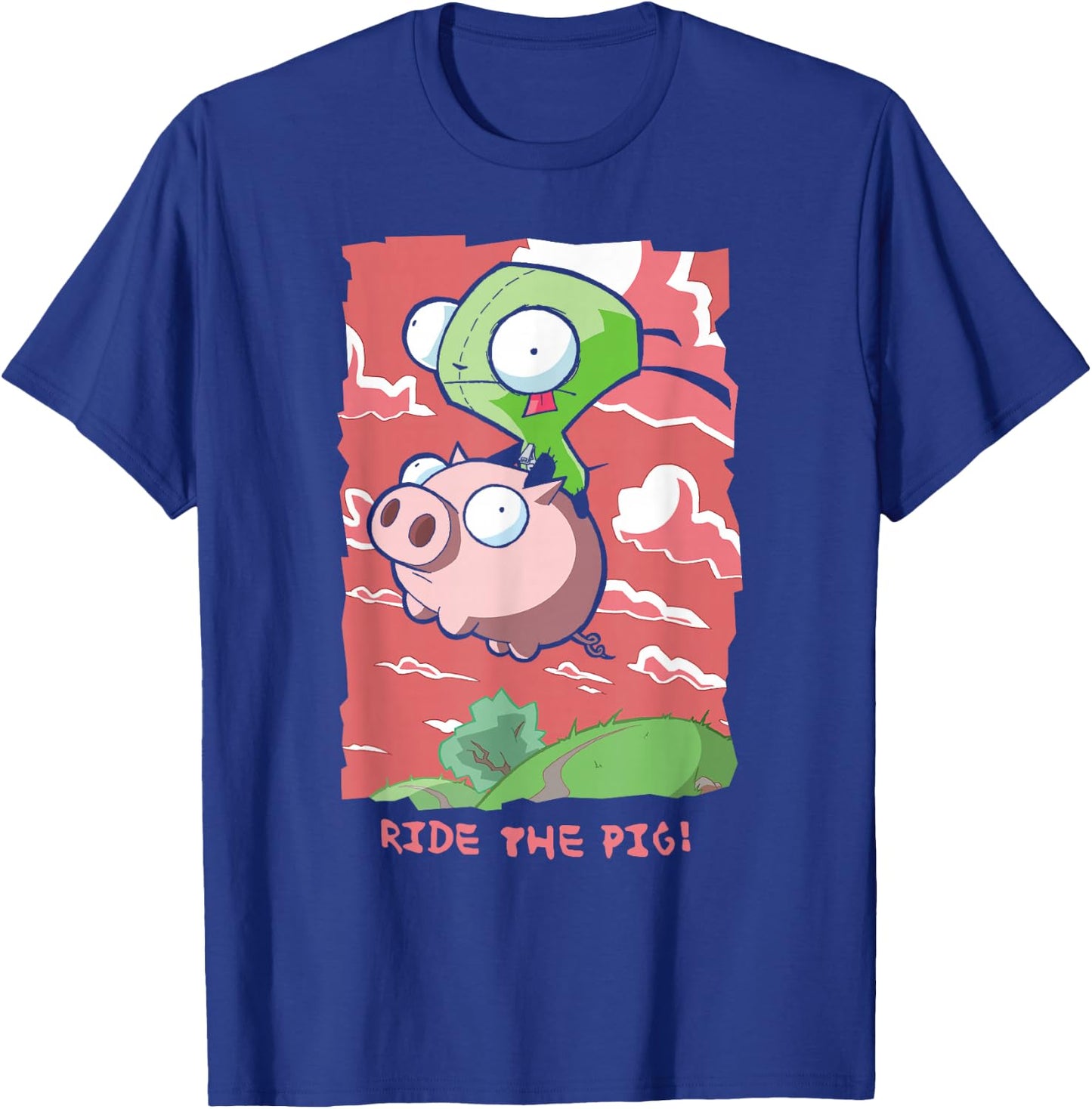 Invader Zim G.I.R Ride The Pig! Hilarious Poster T-Shirt - T-Shirt | Royal