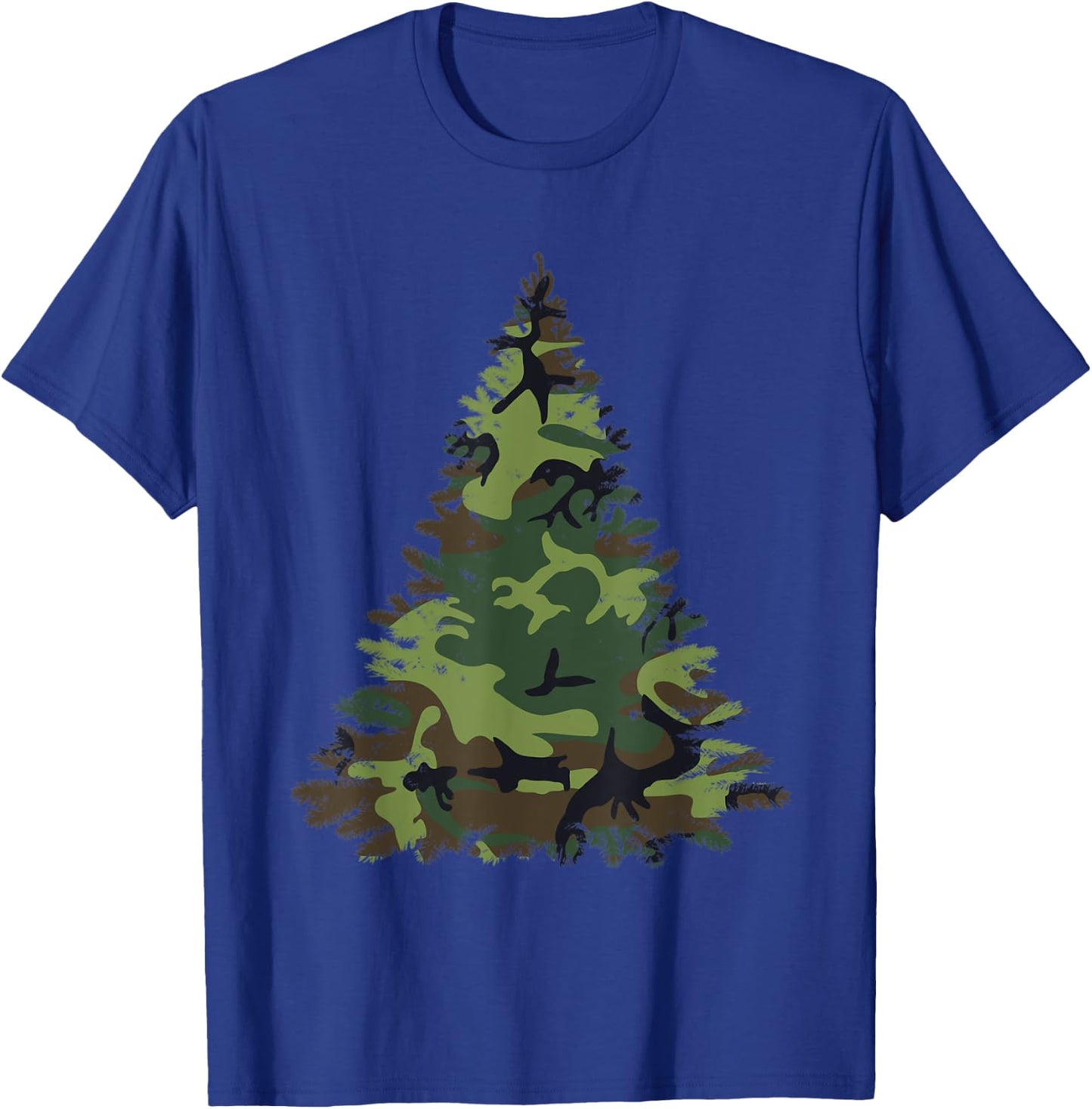 Camo Christmas Tree Camouflage Tree Shirt Veteran T-Shirt - T-Shirt | Royal