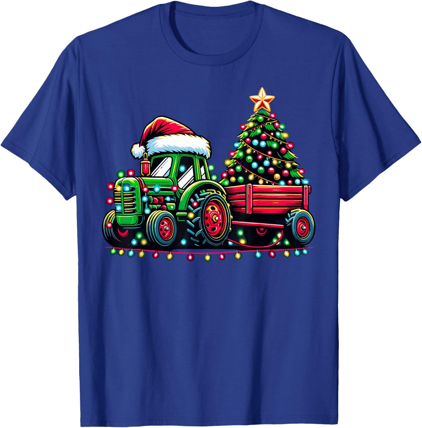 Christmas Tractor Boys Santa Xmas Farm Truck T-Shirt - T-Shirt | Royal