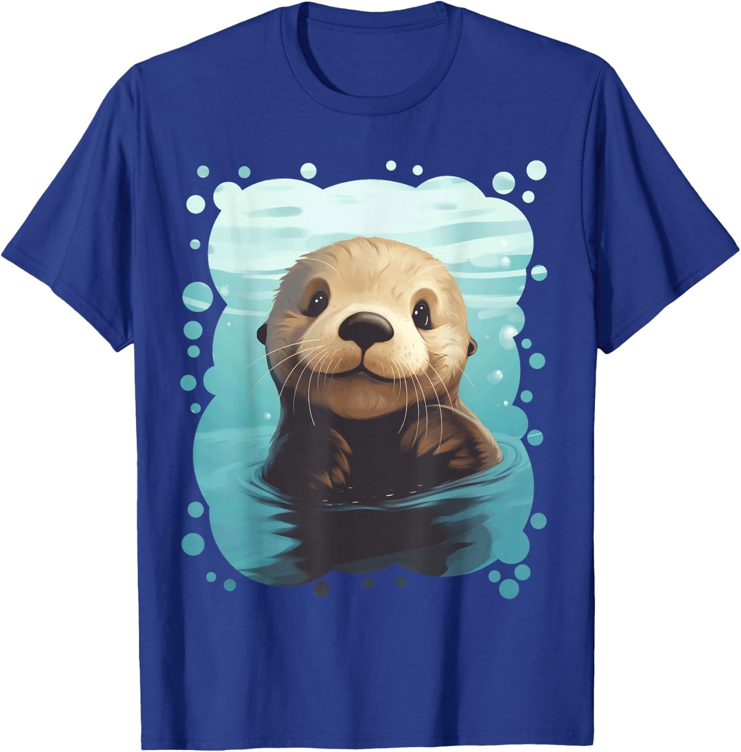 Cute Cartoon Sea Otter Animal Nature Lovers Graphic T-Shirt - T-Shirt | Royal