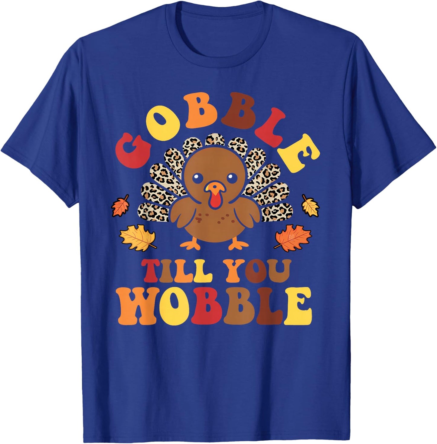 Groovy Leopard Thanksgiving With My Gnomies Funny Gnome T-Shirt - T-Shirt | Royal