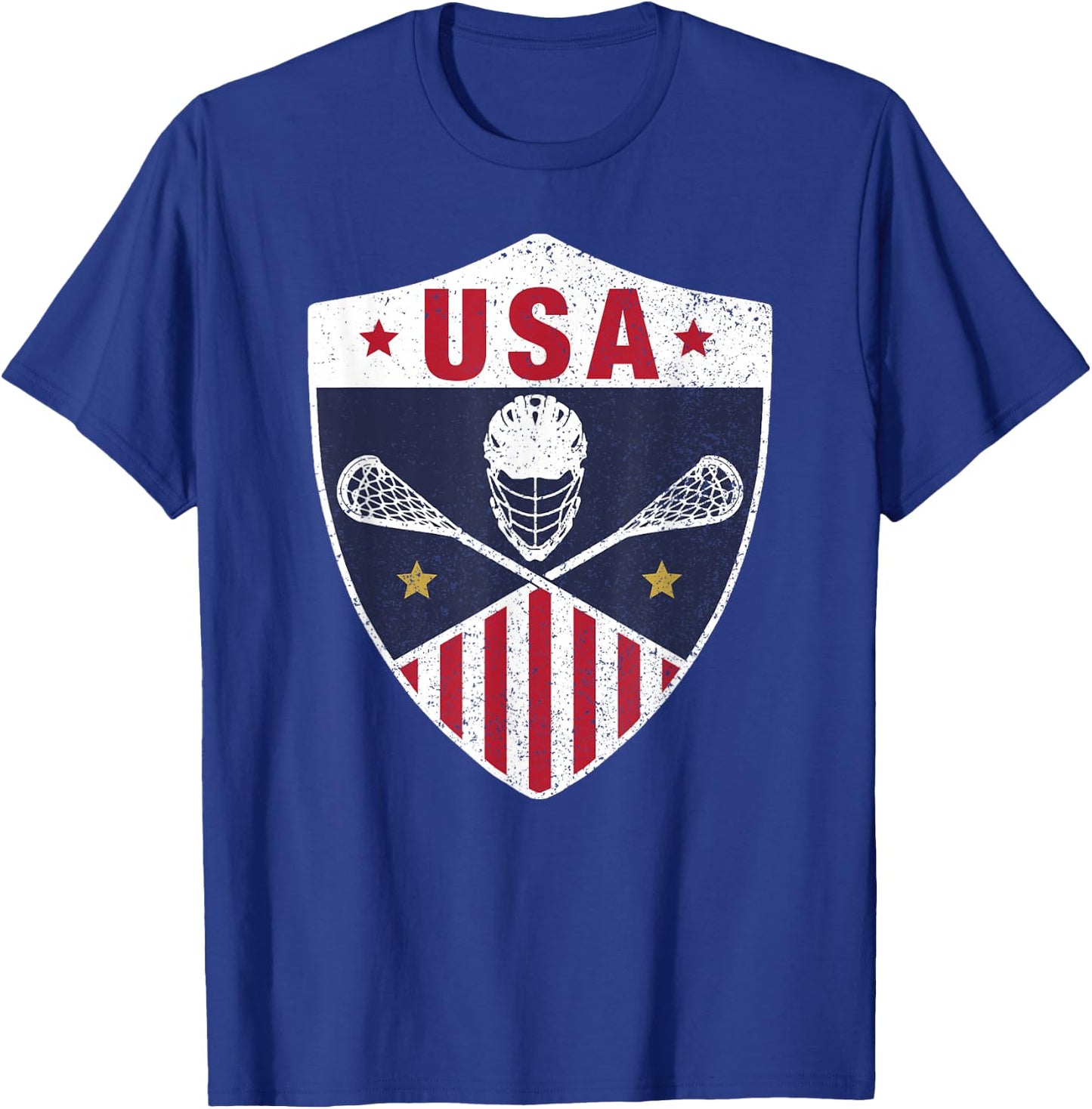Retro America Lacrosse I Proud USA Lax Player Jersey T-Shirt - T-Shirt | Royal