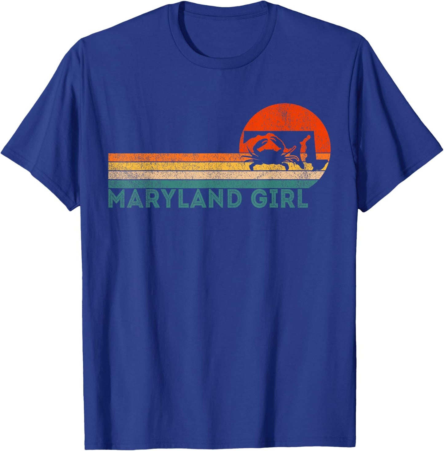 Maryland Girl Maryland Crab Maryland Blue Crab Retro T-Shirt - T-Shirt | Royal