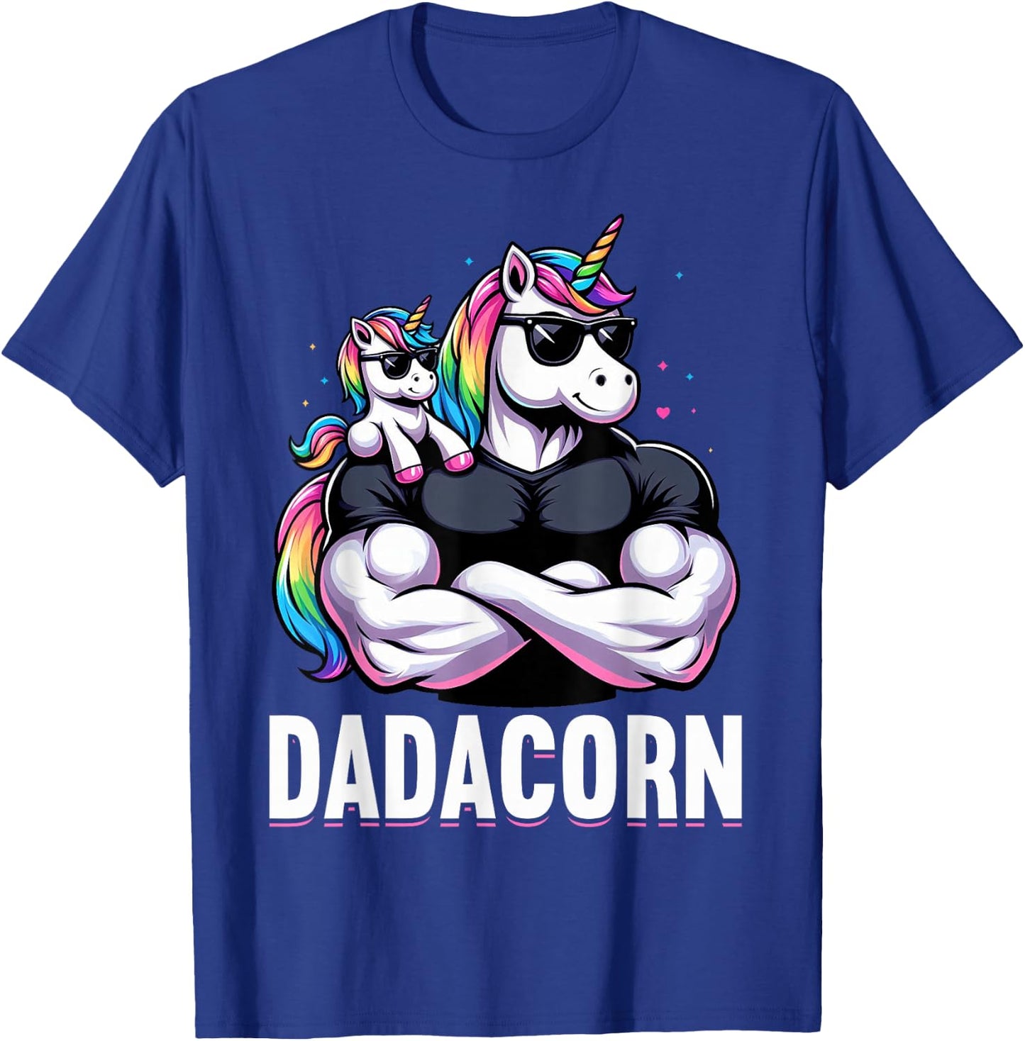 Dadacorn Unicorn Dad Father's Day Daughter T-Shirt - T-Shirt | Royal