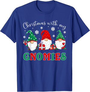 Christmas With My Gnomies Family Christmas Buffalo Plaid T-Shirt - T-Shirt | Royal