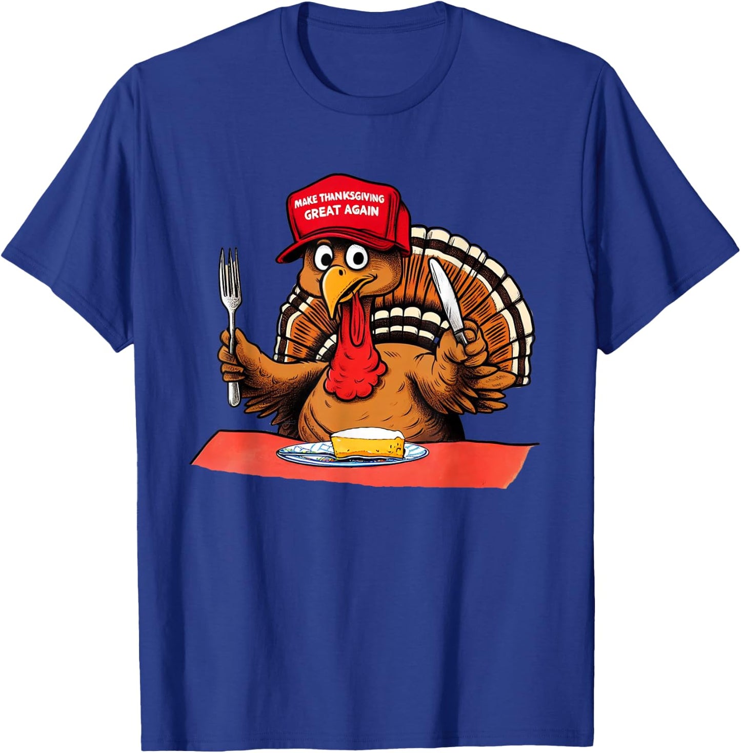 Make Thanksgiving Great Again Trump Turkey T-Shirt - T-Shirt | Royal