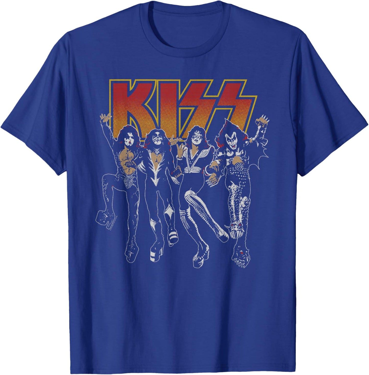 KISS Adult Slim Fit Black Cartoon T-Shirt - T-Shirt | Royal
