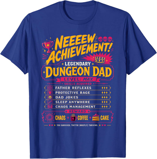 Happy Fathers Day Crawler New Achievement Gamer Dad USA T-Shirt - T-Shirt | Royal