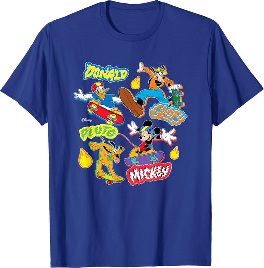 MIckey & Friends - MIckey & Friends Skate Park T-Shirt - T-Shirt | Royal