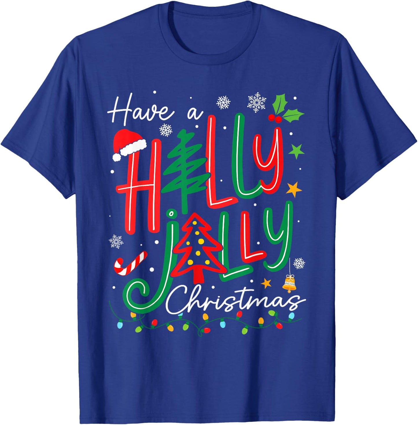 Have A Holly Xmas Jolly Christmas Tree Men Women Kid T-Shirt - T-Shirt | Royal