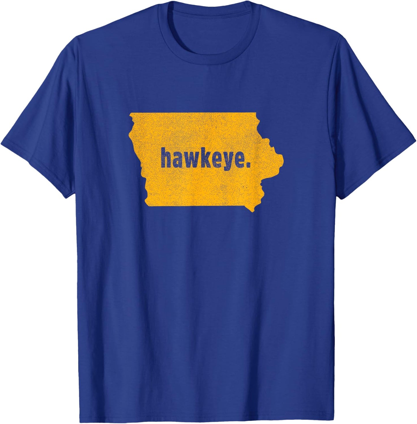 Iowa State Nickname "Hawkeye" [distressed] T-Shirt - T-Shirt | Royal
