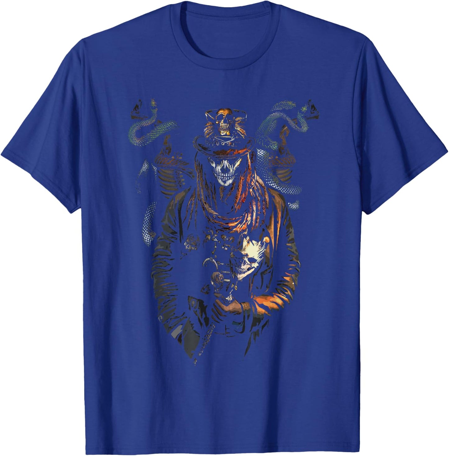 Voodoo Witch Doctor skulls Horror Scary Creepy Halloween T-Shirt - T-Shirt | Royal