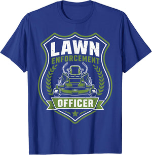 Zero Turn Mowing Lawn Enforcement Officer Funny Mower Dad T-Shirt - T-Shirt | Royal